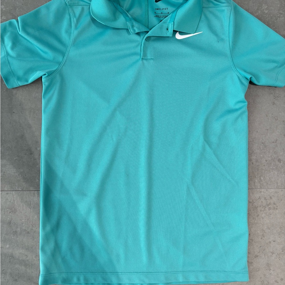 Nike Boys Teal Dri-Fit Golf Polo